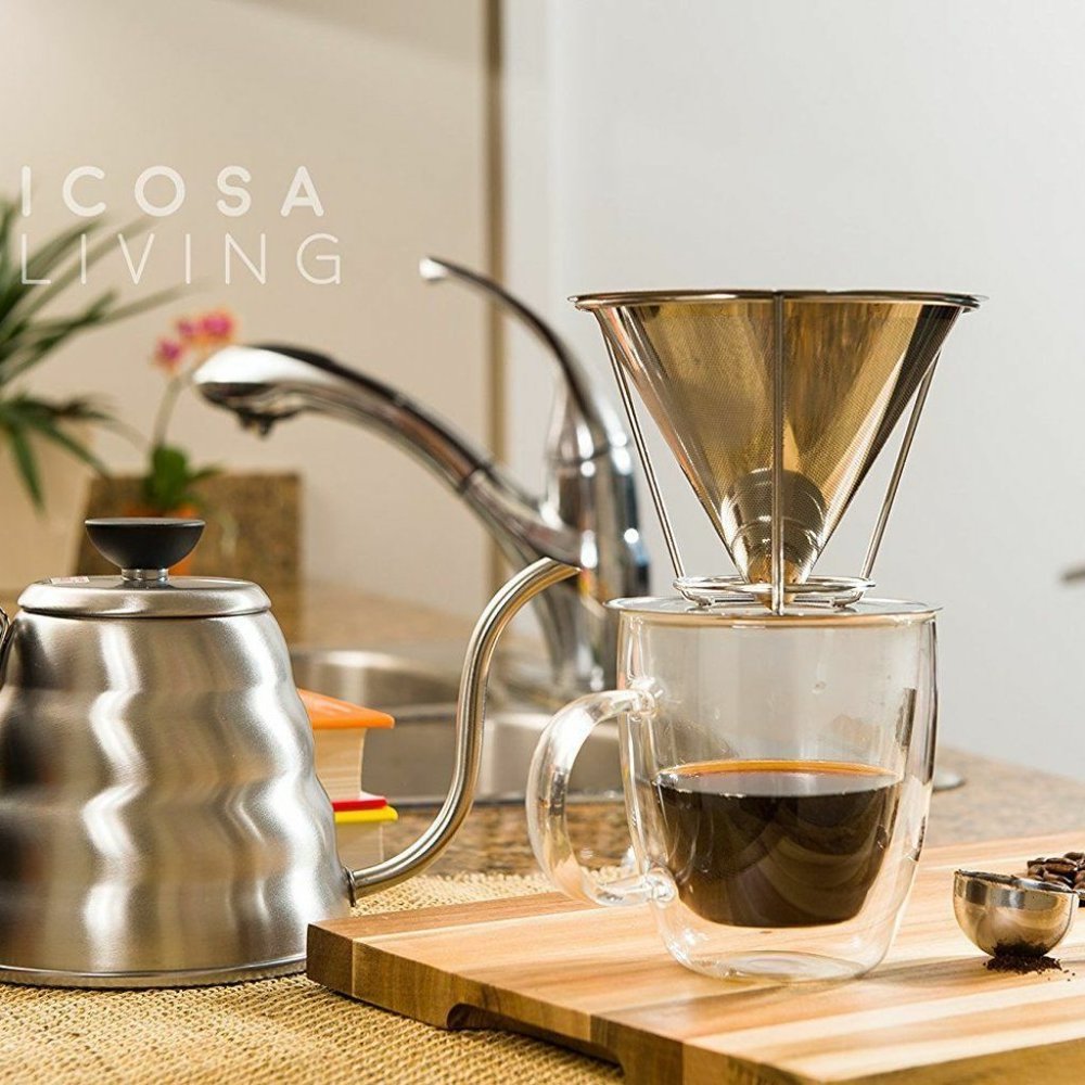 Icosa Stainless Paperless Dripper Coffee Set - Picture 1 of 2